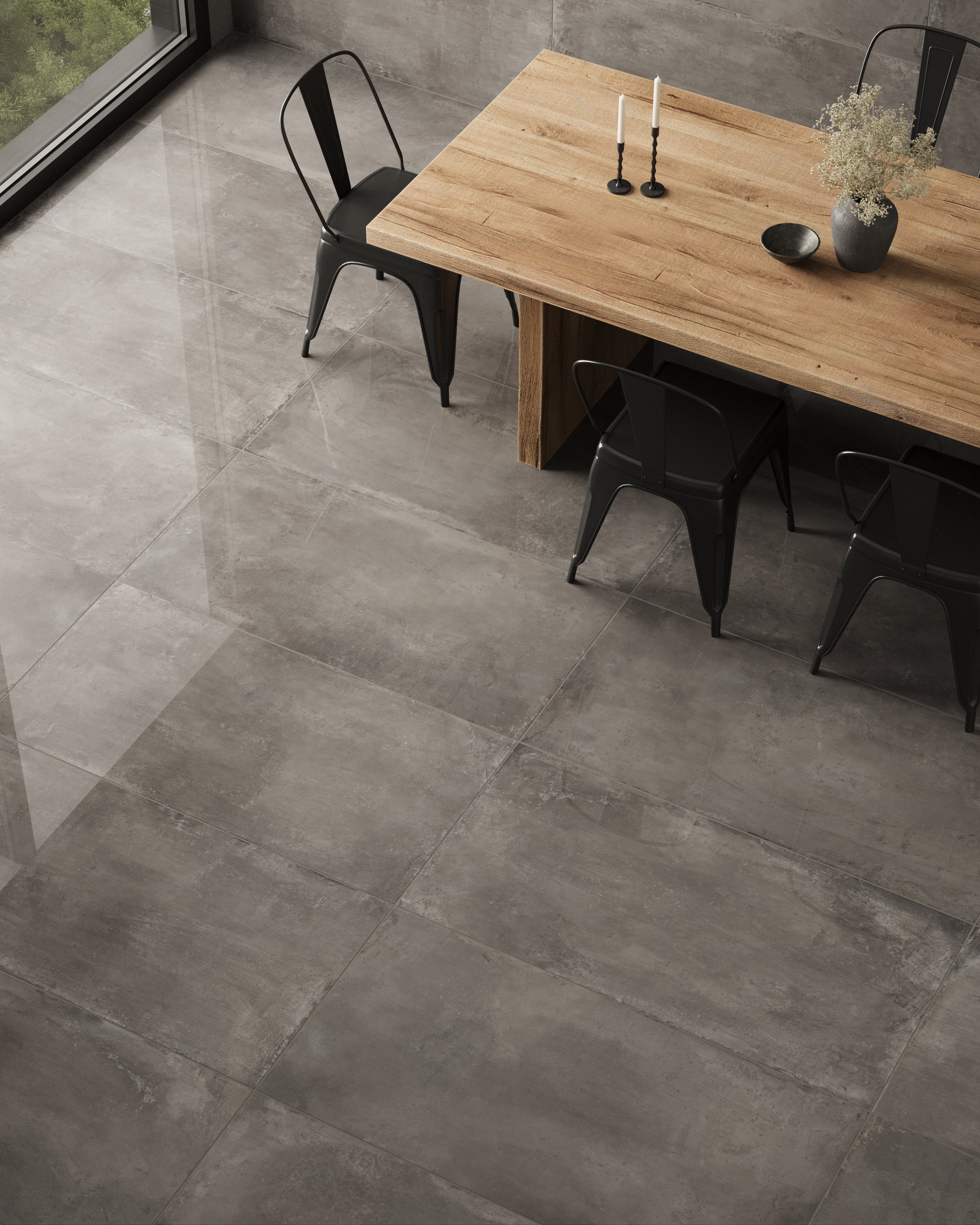 +One 24x48 Polished Porcelain Tile in Plumb